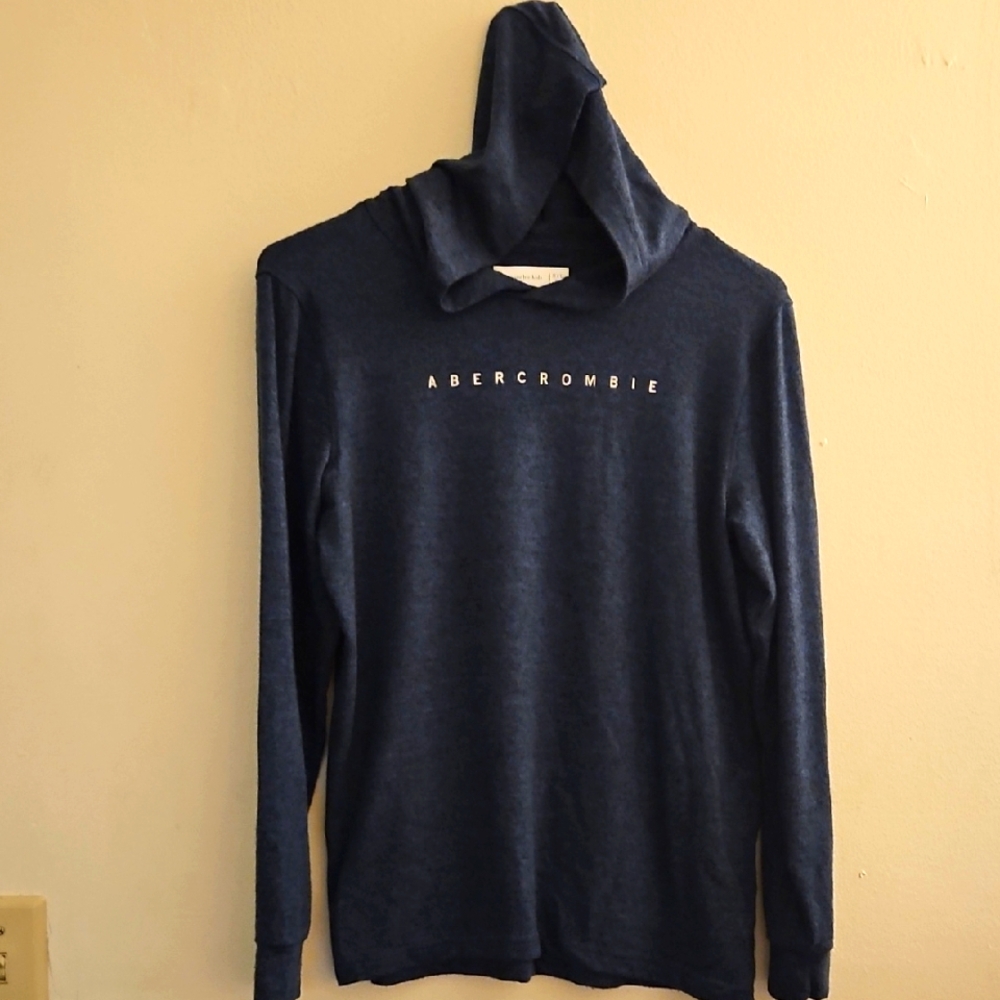 11/12 Abercrombie & Fitch Kids Blue Hoodie Shirt Soft!!‎
